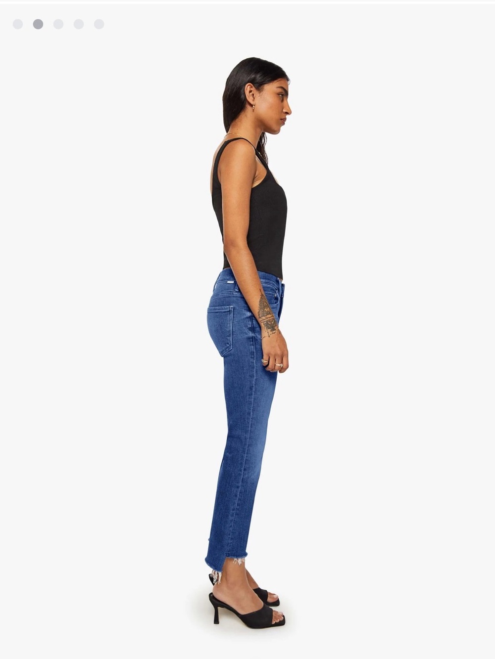 MOTHER Insider Step Fray High-Rise Ankle Crop Jeans SZ 27